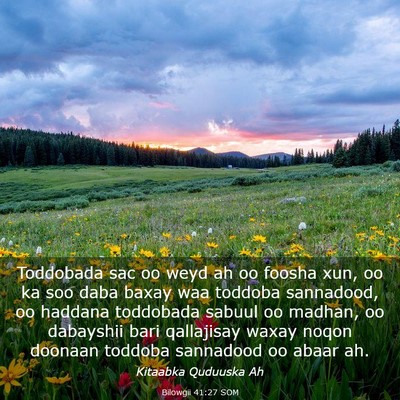 Picture 03 - Bilowgii 41:27 SOM - Toddobada sac oo weyd ah oo foosha xun, oo ka soo - Bible Verse Picture
