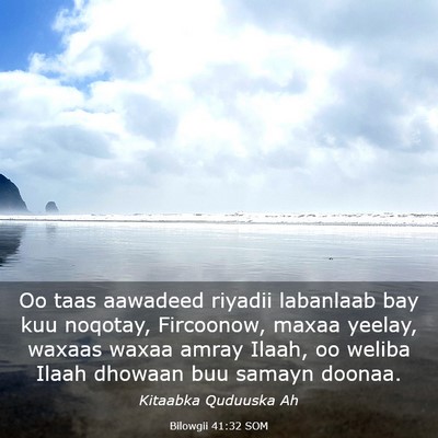 Picture 03 - Bilowgii 41:32 SOM - Oo taas aawadeed riyadii labanlaab bay kuu - Bible Verse Picture