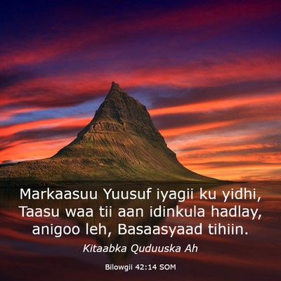 Picture 03 - Bilowgii 42:14 SOM - Markaasuu Yuusuf iyagii ku yidhi, Taasu waa tii - Bible Verse Picture