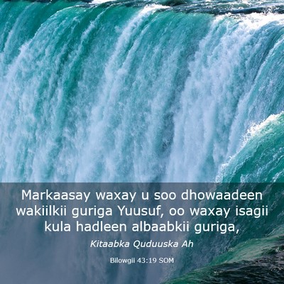 Picture 03 - Bilowgii 43:19 SOM - Markaasay waxay u soo dhowaadeen wakiilkii guriga - Bible Verse Picture