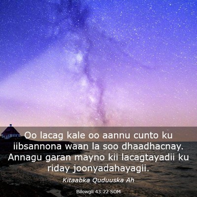Picture 03 - Bilowgii 43:22 SOM - Oo lacag kale oo aannu cunto ku iibsannona waan - Bible Verse Picture