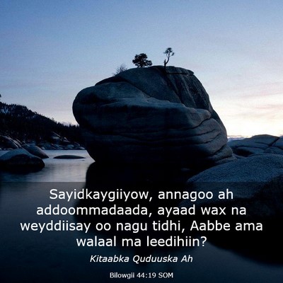 Picture 03 - Bilowgii 44:19 SOM - Sayidkaygiiyow, annagoo ah addoommadaada, ayaad - Bible Verse Picture