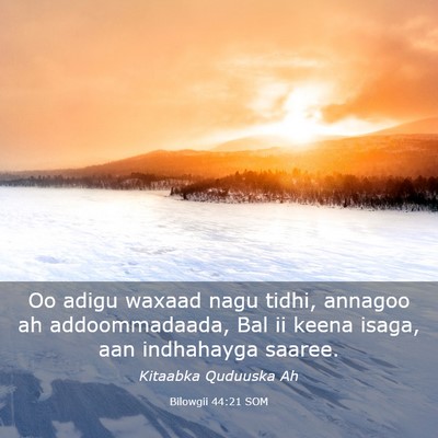 Picture 03 - Bilowgii 44:21 SOM - Oo adigu waxaad nagu tidhi, annagoo ah - Bible Verse Picture