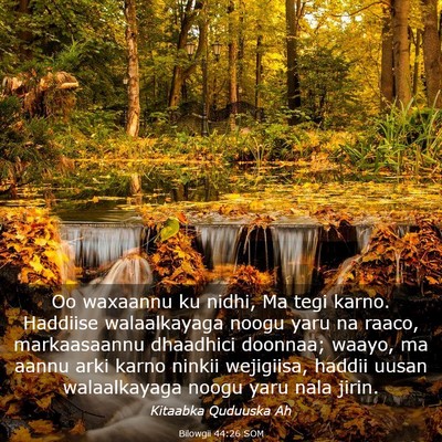Picture 03 - Bilowgii 44:26 SOM - Oo waxaannu ku nidhi, Ma tegi karno. Haddiise - Bible Verse Picture