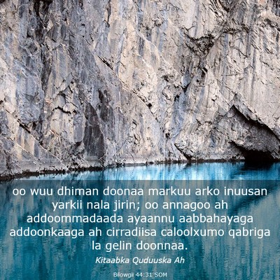 Picture 03 - Bilowgii 44:31 SOM - oo wuu dhiman doonaa markuu arko inuusan yarkii - Bible Verse Picture