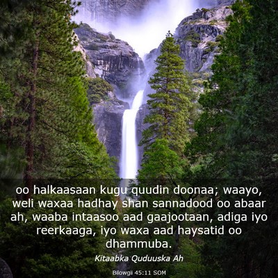 Picture 03 - Bilowgii 45:11 SOM - oo halkaasaan kugu quudin doonaa; waayo, weli - Bible Verse Picture