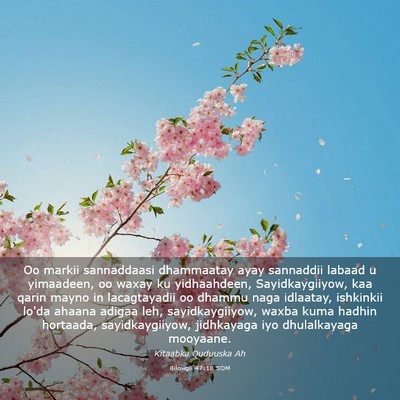 Picture 03 - Bilowgii 47:18 SOM - Oo markii sannaddaasi dhammaatay ayay sannaddii - Bible Verse Picture
