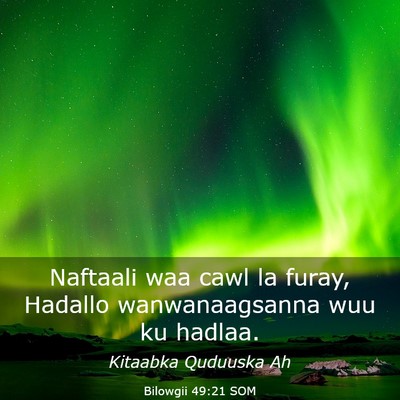 Picture 03 - Bilowgii 49:21 SOM - Naftaali waa cawl la furay, Hadallo - Bible Verse Picture
