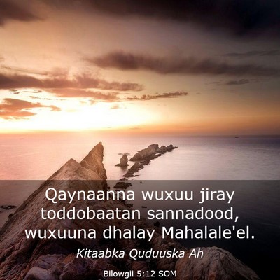 Picture 03 - Bilowgii 5:12 SOM - Qaynaanna wuxuu jiray toddobaatan sannadood, - Bible Verse Picture