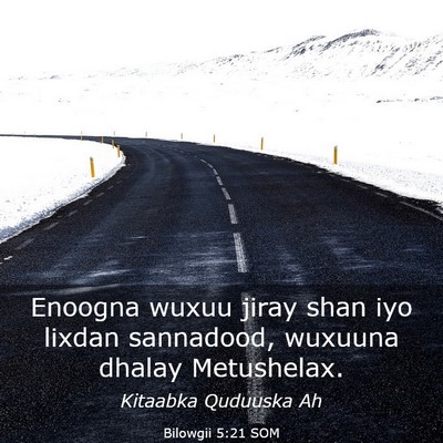 Picture 03 - Bilowgii 5:21 SOM - Enoogna wuxuu jiray shan iyo lixdan sannadood, - Bible Verse Picture