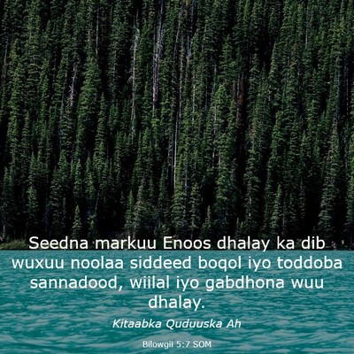 Picture 03 - Bilowgii 5:7 SOM - Seedna markuu Enoos dhalay ka dib wuxuu noolaa - Bible Verse Picture