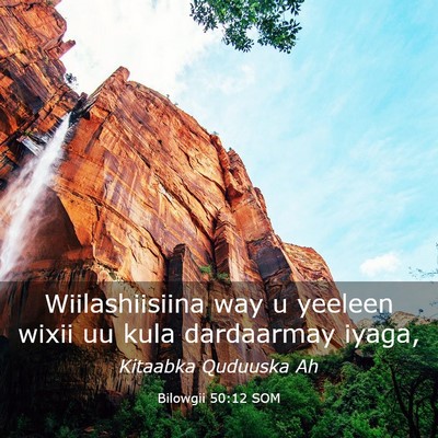 Picture 03 - Bilowgii 50:12 SOM - Wiilashiisiina way u yeeleen wixii uu kula - Bible Verse Picture