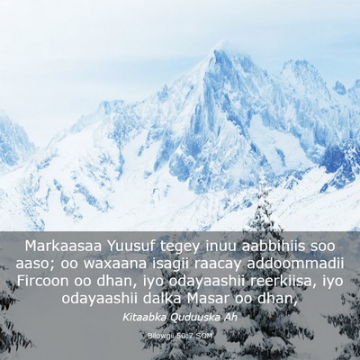 Picture 03 - Bilowgii 50:7 SOM - Markaasaa Yuusuf tegey inuu aabbihiis soo aaso; - Bible Verse Picture