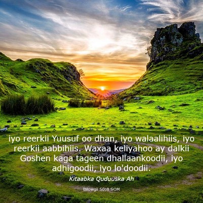 Picture 03 - Bilowgii 50:8 SOM - iyo reerkii Yuusuf oo dhan, iyo walaalihiis, iyo - Bible Verse Picture