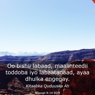 Picture 03 - Bilowgii 8:14 SOM - Oo bishii labaad, maalinteedii toddoba iyo - Bible Verse Picture
