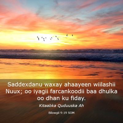 Picture 03 - Bilowgii 9:19 SOM - Saddexdanu waxay ahaayeen wiilashii Nuux; oo - Bible Verse Picture