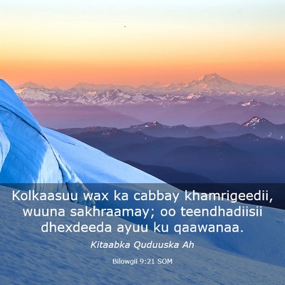 Picture 03 - Bilowgii 9:21 SOM - Kolkaasuu wax ka cabbay khamrigeedii, wuuna - Bible Verse Picture