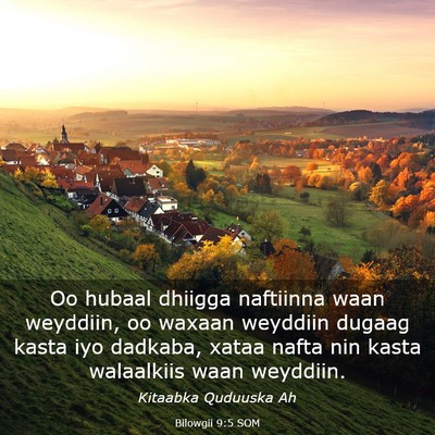 Picture 03 - Bilowgii 9:5 SOM - Oo hubaal dhiigga naftiinna waan weyddiin, oo - Bible Verse Picture