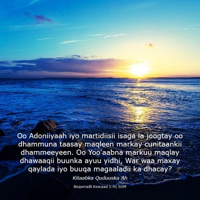 Picture 03 - Boqorradii Kowaad 1:41 SOM - Oo Adoniiyaah iyo martidiisii isaga la joogtay oo - Bible Verse Picture