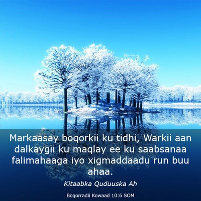 Picture 03 - Boqorradii Kowaad 10:6 SOM - Markaasay boqorkii ku tidhi, Warkii aan dalkaygii - Bible Verse Picture