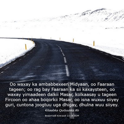 Picture 03 - Boqorradii Kowaad 11:18 SOM - Oo waxay ka ambabbexeen Midyaan, oo Faaraan - Bible Verse Picture