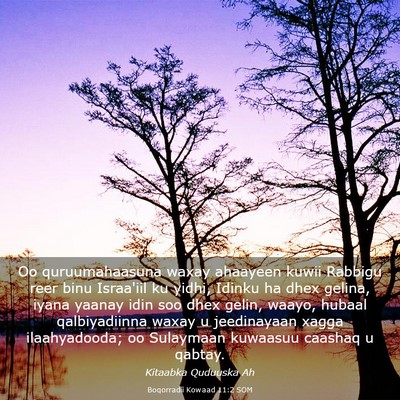 Picture 03 - Boqorradii Kowaad 11:2 SOM - Oo quruumahaasuna waxay ahaayeen kuwii Rabbigu - Bible Verse Picture