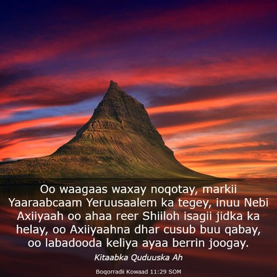 Picture 03 - Boqorradii Kowaad 11:29 SOM - Oo waagaas waxay noqotay, markii Yaaraabcaam - Bible Verse Picture