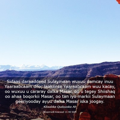 Picture 03 - Boqorradii Kowaad 11:40 SOM - Sidaas daraaddeed Sulaymaan wuxuu damcay inuu - Bible Verse Picture