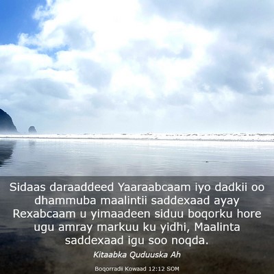 Picture 03 - Boqorradii Kowaad 12:12 SOM - Sidaas daraaddeed Yaaraabcaam iyo dadkii oo - Bible Verse Picture