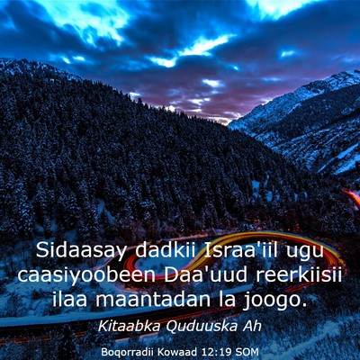 Picture 03 - Boqorradii Kowaad 12:19 SOM - Sidaasay dadkii Israa'iil ugu caasiyoobeen - Bible Verse Picture