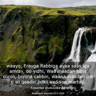Picture 03 - Boqorradii Kowaad 13:9 SOM - waayo, Erayga Rabbiga ayaa saas igu amray, oo - Bible Verse Picture