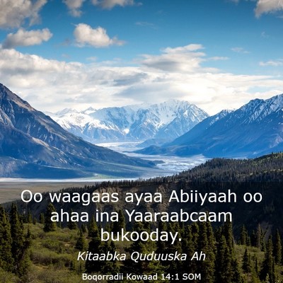 Picture 03 - Boqorradii Kowaad 14:1 SOM - Oo waagaas ayaa Abiiyaah oo ahaa ina Yaaraabcaam - Bible Verse Picture