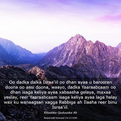 Picture 03 - Boqorradii Kowaad 14:13 SOM - Oo dadka dalka Israa'iil oo dhan ayaa u barooran - Bible Verse Picture