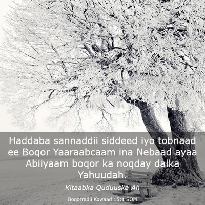 Picture 03 - Boqorradii Kowaad 15:1 SOM - Haddaba sannaddii siddeed iyo tobnaad ee Boqor - Bible Verse Picture