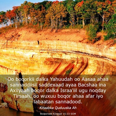 Picture 03 - Boqorradii Kowaad 15:33 SOM - Oo boqorkii dalka Yahuudah oo Aasaa ahaa - Bible Verse Picture