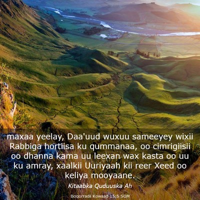 Picture 03 - Boqorradii Kowaad 15:5 SOM - maxaa yeelay, Daa'uud wuxuu sameeyey wixii - Bible Verse Picture