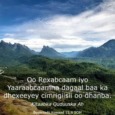 Picture 03 - Boqorradii Kowaad 15:6 SOM - Oo Rexabcaam iyo Yaaraabcaamna dagaal baa ka - Bible Verse Picture