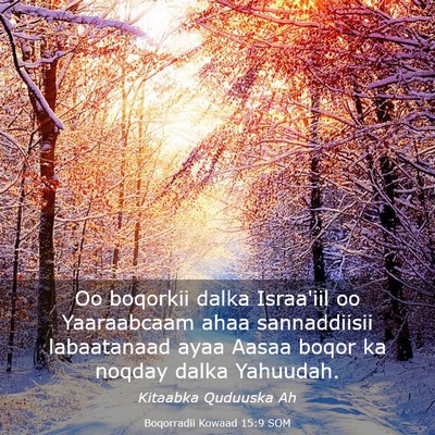 Picture 03 - Boqorradii Kowaad 15:9 SOM - Oo boqorkii dalka Israa'iil oo Yaaraabcaam ahaa - Bible Verse Picture