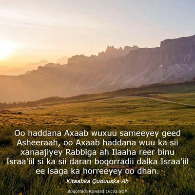 Picture 03 - Boqorradii Kowaad 16:33 SOM - Oo haddana Axaab wuxuu sameeyey geed Asheeraah, - Bible Verse Picture