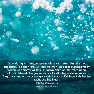 Picture 03 - Boqorradii Kowaad 16:34 SOM - Oo wakhtigiisii Yerixoo waxaa dhisay nin reer - Bible Verse Picture