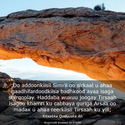 Picture 03 - Boqorradii Kowaad 16:9 SOM - Oo addoonkiisii Simrii oo sirkaal u ahaa - Bible Verse Picture