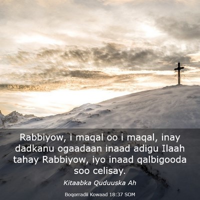 Picture 03 - Boqorradii Kowaad 18:37 SOM - Rabbiyow, i maqal oo i maqal, inay dadkanu - Bible Verse Picture