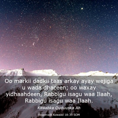 Picture 03 - Boqorradii Kowaad 18:39 SOM - Oo markii dadkii taas arkay ayay wejiga u wada - Bible Verse Picture