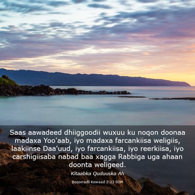 Picture 03 - Boqorradii Kowaad 2:33 SOM - Saas aawadeed dhiiggoodii wuxuu ku noqon doonaa - Bible Verse Picture