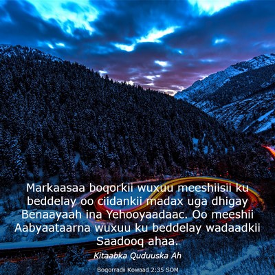 Picture 03 - Boqorradii Kowaad 2:35 SOM - Markaasaa boqorkii wuxuu meeshiisii ku beddelay - Bible Verse Picture