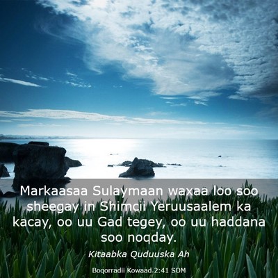 Picture 03 - Boqorradii Kowaad 2:41 SOM - Markaasaa Sulaymaan waxaa loo soo sheegay in - Bible Verse Picture