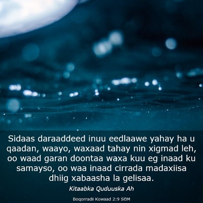 Picture 03 - Boqorradii Kowaad 2:9 SOM - Sidaas daraaddeed inuu eedlaawe yahay ha u - Bible Verse Picture