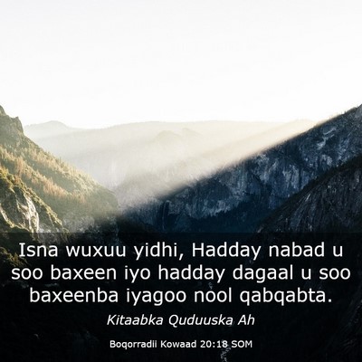 Picture 03 - Boqorradii Kowaad 20:18 SOM - Isna wuxuu yidhi, Hadday nabad u soo baxeen iyo - Bible Verse Picture