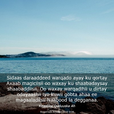 Picture 03 - Boqorradii Kowaad 21:8 SOM - Sidaas daraaddeed warqado ayay ku qortay Axaab - Bible Verse Picture