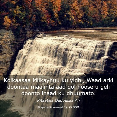 Picture 03 - Boqorradii Kowaad 22:25 SOM - Kolkaasaa Miikayhuu ku yidhi, Waad arki doontaa - Bible Verse Picture